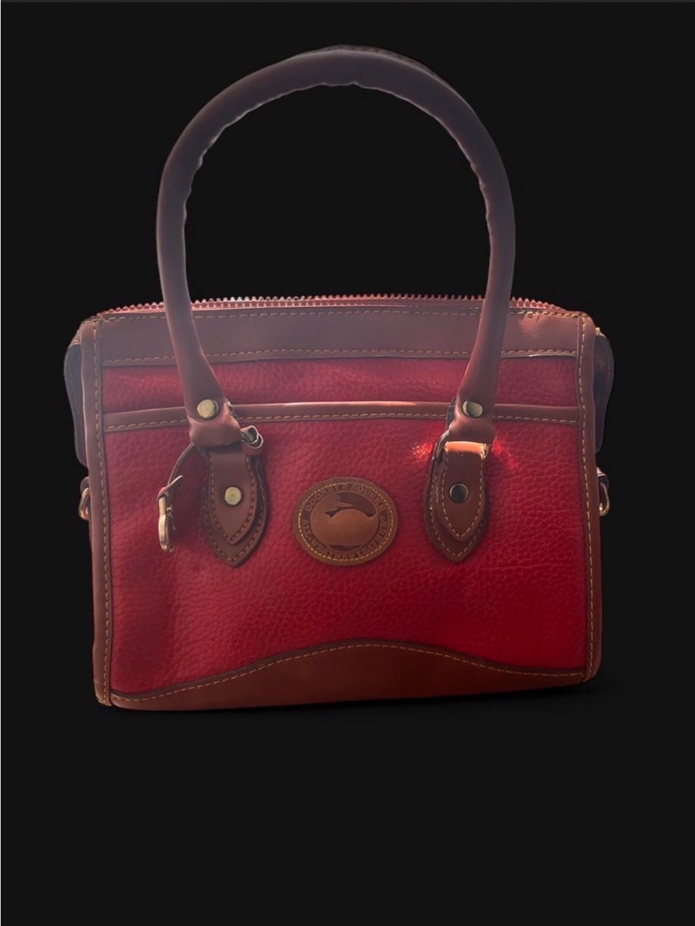 Vintage Dooney & Bourke Red Pebbled Leather Satchel Bag ❤️